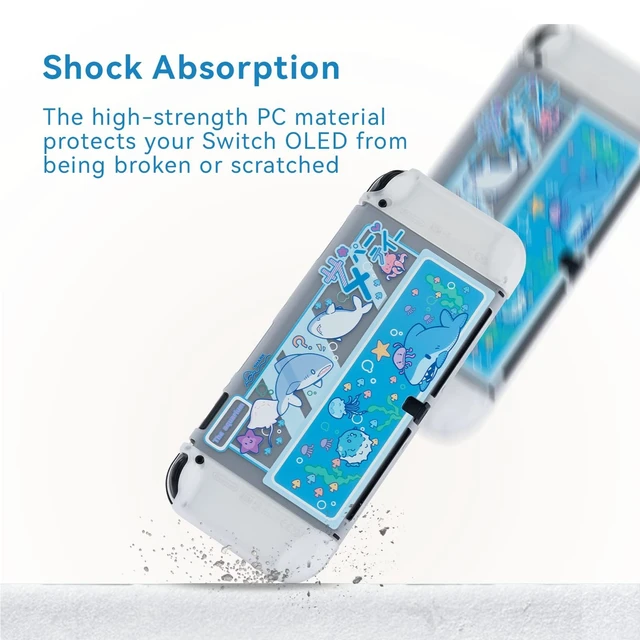 Alt view image 3 of 7 - Slim Cover Case Compatible with Switch OLED, Shock-Absorption and Anti-Scratch PC Cover Skin for Switch OLED Game Console - Shark Star
