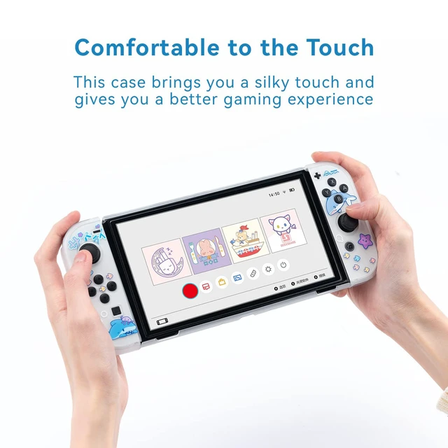 Alt view image 5 of 7 - Slim Cover Case Compatible with Switch OLED, Shock-Absorption and Anti-Scratch PC Cover Skin for Switch OLED Game Console - Shark Star