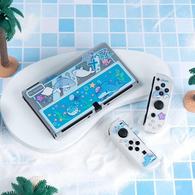 Alt view image 6 of 7 - Slim Cover Case Compatible with Switch OLED, Shock-Absorption and Anti-Scratch PC Cover Skin for Switch OLED Game Console - Shark Star