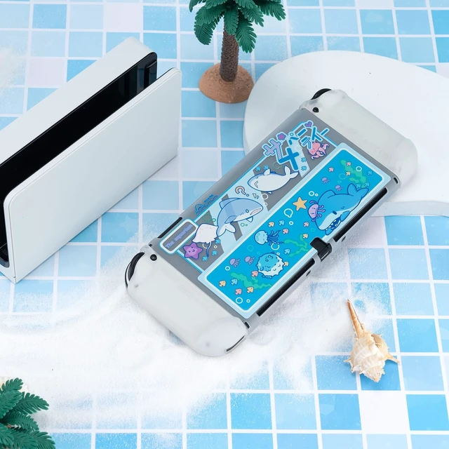 Alt view image 7 of 7 - Slim Cover Case Compatible with Switch OLED, Shock-Absorption and Anti-Scratch PC Cover Skin for Switch OLED Game Console - Shark Star