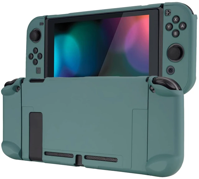 Main image of PlayVital Back Cover for Nintendo Switch Console, Separable Protector Hard Shell for NS Joycon,Dockable Protective Case for Nintendo Switch - Hunter Green (NOT for Switch 2)