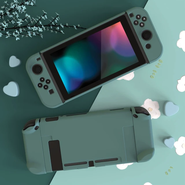 Alt view image 3 of 7 - PlayVital Back Cover for Nintendo Switch Console, Separable Protector Hard Shell for NS Joycon,Dockable Protective Case for Nintendo Switch - Hunter Green (NOT for Switch 2)