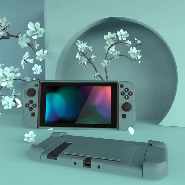 Alt view image 4 of 7 - PlayVital Back Cover for Nintendo Switch Console, Separable Protector Hard Shell for NS Joycon,Dockable Protective Case for Nintendo Switch - Hunter Green (NOT for Switch 2)