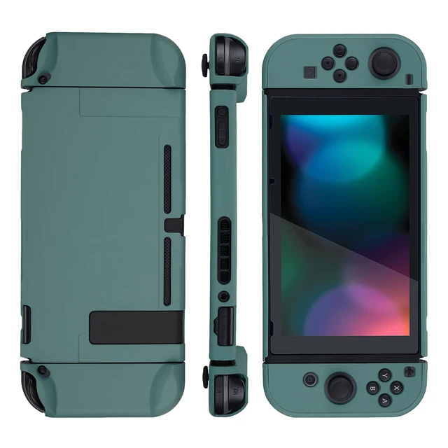 Alt view image 6 of 7 - PlayVital Back Cover for Nintendo Switch Console, Separable Protector Hard Shell for NS Joycon,Dockable Protective Case for Nintendo Switch - Hunter Green (NOT for Switch 2)