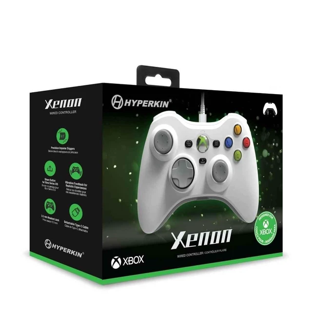 Alt view image 6 of 6 - Xenon Wired Controller for XBOX One/Series X|S & Windows 10|11 PC, Plug and Play Gaming Gamepad with 3.5MM Audio Jack, Impulse Triggers, Officially licensed - White