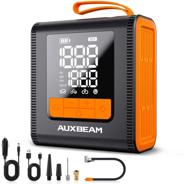 Main image of H4 Series Tire Inflator Portable Air Compressor(Amber) | 150PSI, 2 in 1 Rechargeable, 4 Preset Inflation Modes, 12V Air Pump for Car, Motorcycle, Bike, Ball