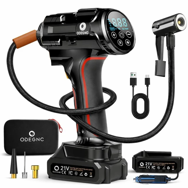 Main image of Cordless Air Compressor 160PSI Portable Tire Inflator with 10000mAh Battery & Dual Power System - 2X Faster (35L/min) Auto Shut Off Digital Gauge for Car SUV Truck RV - Black