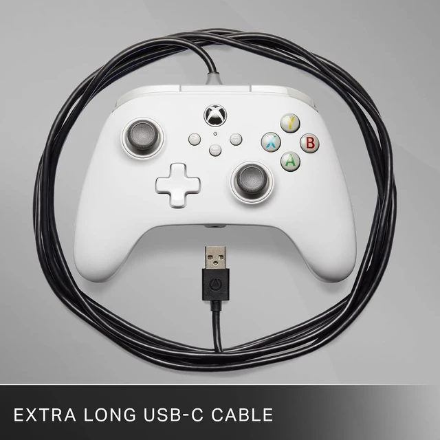 Alt view image 5 of 7 - Wired Controller for Xbox Series X|S - White, gamepad, wired video game controller, gaming controller, works with Xbox One