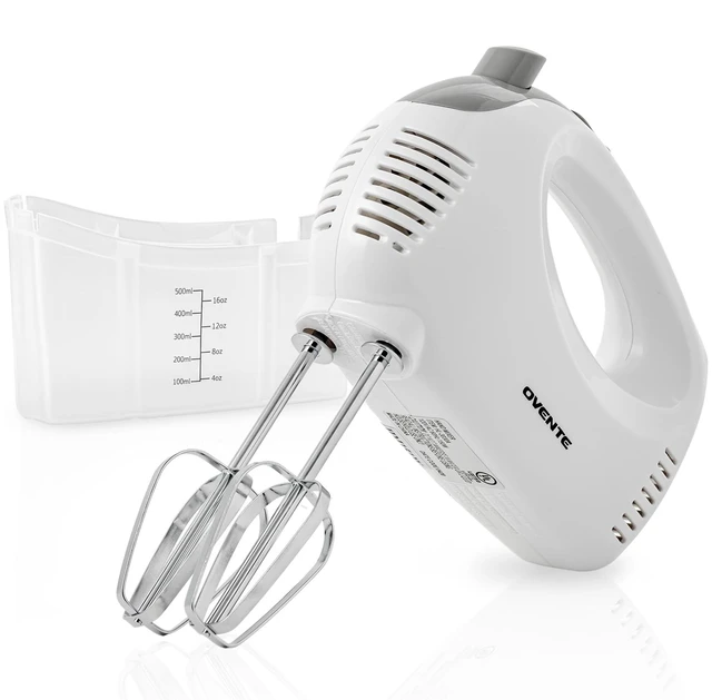 Main image of 5-Speed Electric Hand Mixer with Storage Case,150W, White HM151W | Stainless Steel Whisks, Compact Portable Design, Lightweight Handheld Mixer for Baking & Cooking