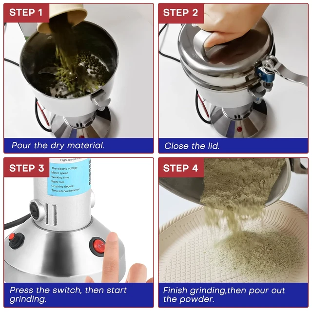 Alt view image 5 of 6 - High Speed 150g Electric Grain Mill Machine Spice Herb Grinder 750W | 70-300 Mesh 28000RPM Stainless Steel Commercial Grade for Kitchen Herb Spice Pepper Coffee