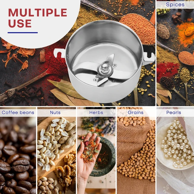 Alt view image 6 of 6 - High Speed 150g Electric Grain Mill Machine Spice Herb Grinder 750W | 70-300 Mesh 28000RPM Stainless Steel Commercial Grade for Kitchen Herb Spice Pepper Coffee