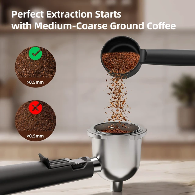 Alt view image 6 of 7 - 3.5Bar Espreeso Machine 4-Cup Compact Coffee Maker 800W Black | Beginner-friendly Espresso Maker with Milk Frother, Fast Brewing, Easy Operation for Home Espresso, Latte and Cappuccino