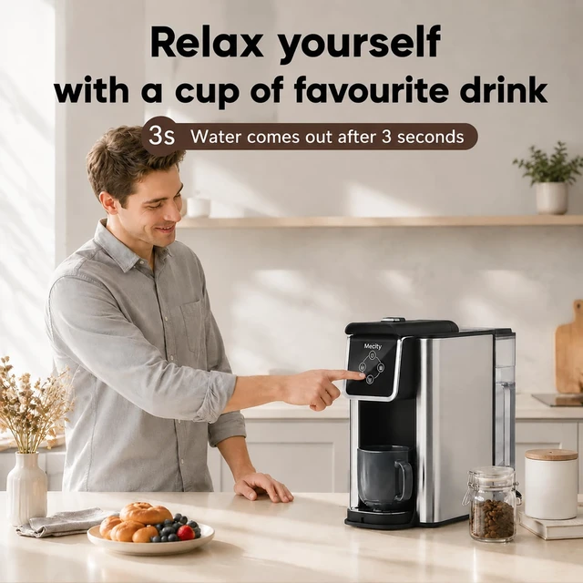 Alt view image 3 of 7 - Coffee Maker 3 in 1 Single Serve Coffee Machine, Compatible with K cup Capsules, Instant Coffee Pot, Tea maker, 6,8,10 Oz Cup, Removable 50 Oz Water Reservoir, 120V 1150W