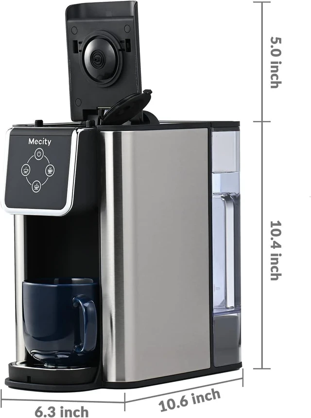 Alt view image 7 of 7 - Coffee Maker 3 in 1 Single Serve Coffee Machine, Compatible with K cup Capsules, Instant Coffee Pot, Tea maker, 6,8,10 Oz Cup, Removable 50 Oz Water Reservoir, 120V 1150W
