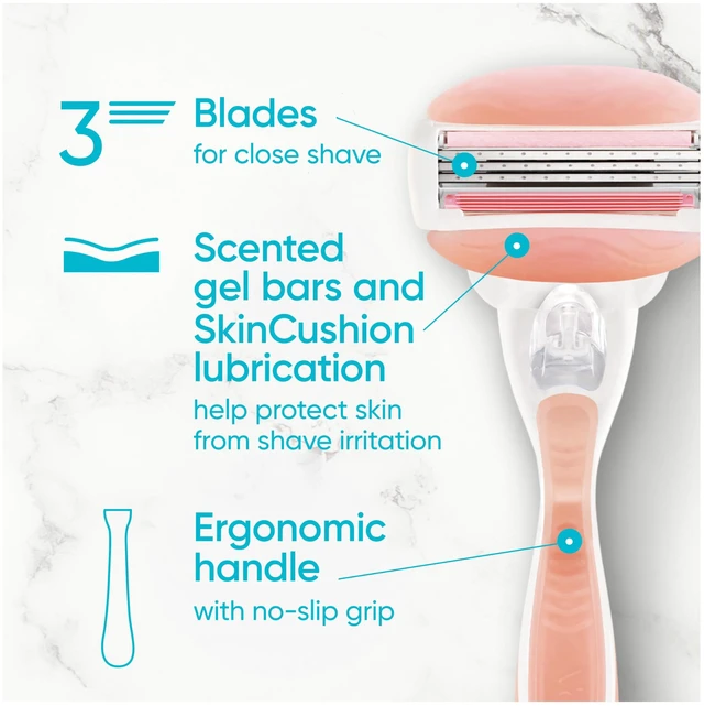 Alt view image 2 of 7 - ComfortGlide White Tea Women's Razor 1 Handle + 4 Blade Refills