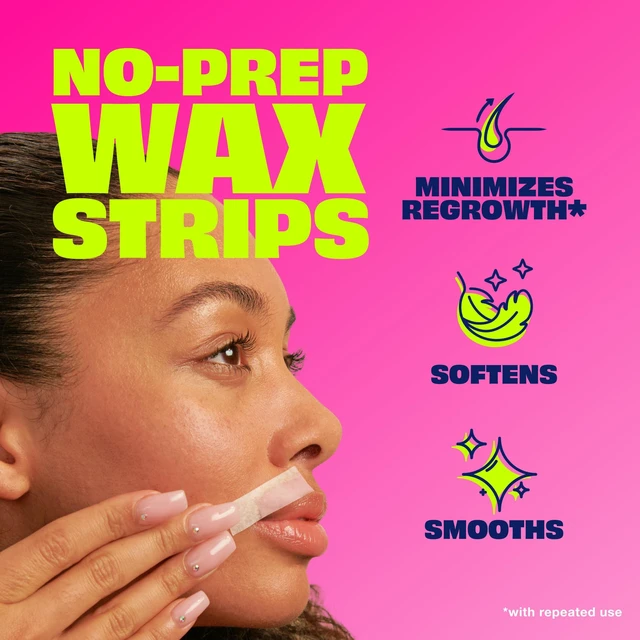 Alt view image 2 of 7 - Hair Remover Wax Ready Strips, Face and Bikini, 40 Count | Upper Lip, Chin & Cheek, Hair Removal, Dermatologist Tested, All Skin Type, Orchid and Cherry Blossom Extracts, Soft Skin