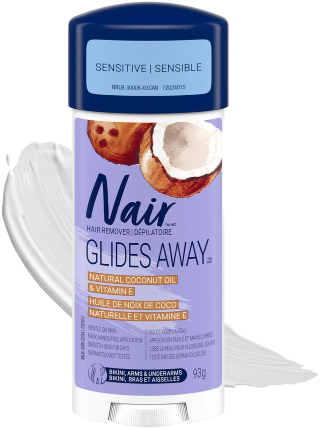 Main image of Sensitive Formula Glide On Hair Removal Cream, 3.3 Oz | Sensitive Formula, Leg & Underarms Hair Removal, Hands-Free Applicator, Dermatologist-Tested, Coconut Oil & Vitamin E