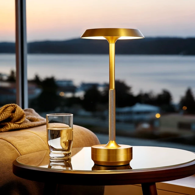 Alt view image 7 of 7 - 2 Pack Rechargeable Cordless Table Lamp, 5000mAh Battery LED Table Light | 3 Color Temperature Stepless Dimming Touch Control, Portable Wireless Gold Lamp for Restaurant, Bedroom, Camping, Nightlight