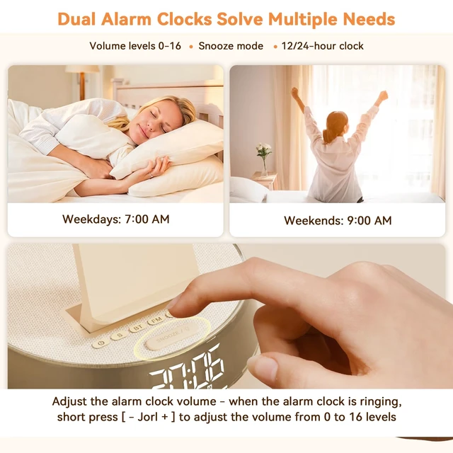Alt view image 4 of 7 - 6 in 1 Wireless Charging Station with Bedroom Alarm Clock,Bluetooth Speaker Foldable Charger Stand with Night Light, FM Radio Applicable to iPhone Samsung, Apple Watch, AirPods for Home Office, Gifts