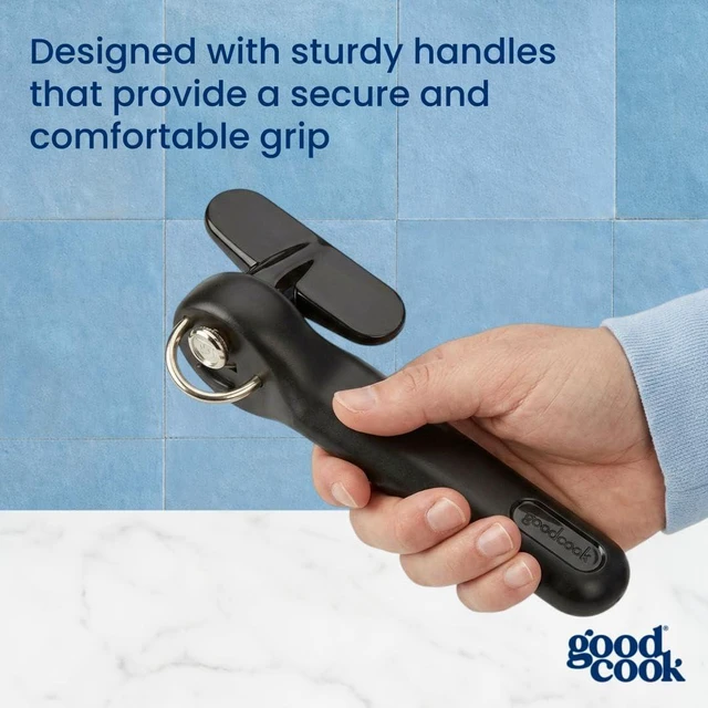 Alt view image 7 of 7 - Safe-Cut Can Opener with Easy Turn Knob, Black | Perfect for Seniors, Manual Handheld Design with Ergonomic Handle, No Sharp Edges or Food Contact Surfaces