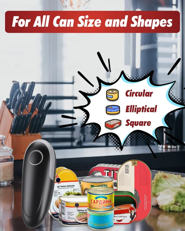 Alt view image 3 of 7 - Hands Free Battery Operated Can Openers for Seniors with Smooth Edge | One Touch, Magnetic Lid Lift, Food-Safe, Easy to Store, Electric Can Opener for Seniors, Arthritis and Weak Hands