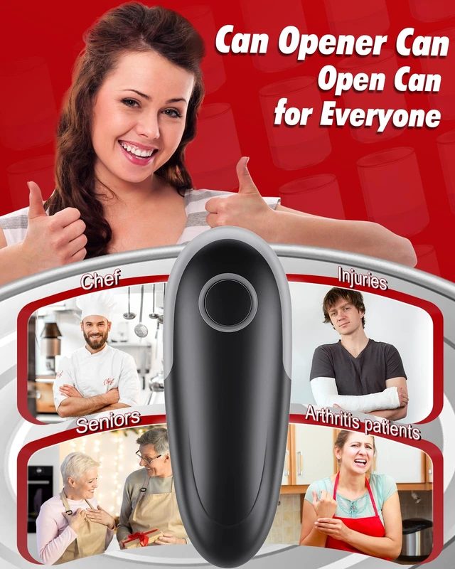 Alt view image 4 of 7 - Hands Free Battery Operated Can Openers for Seniors with Smooth Edge | One Touch, Magnetic Lid Lift, Food-Safe, Easy to Store, Electric Can Opener for Seniors, Arthritis and Weak Hands