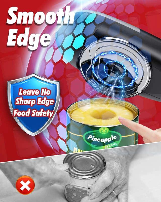 Alt view image 7 of 7 - Hands Free Battery Operated Can Openers for Seniors with Smooth Edge | One Touch, Magnetic Lid Lift, Food-Safe, Easy to Store, Electric Can Opener for Seniors, Arthritis and Weak Hands