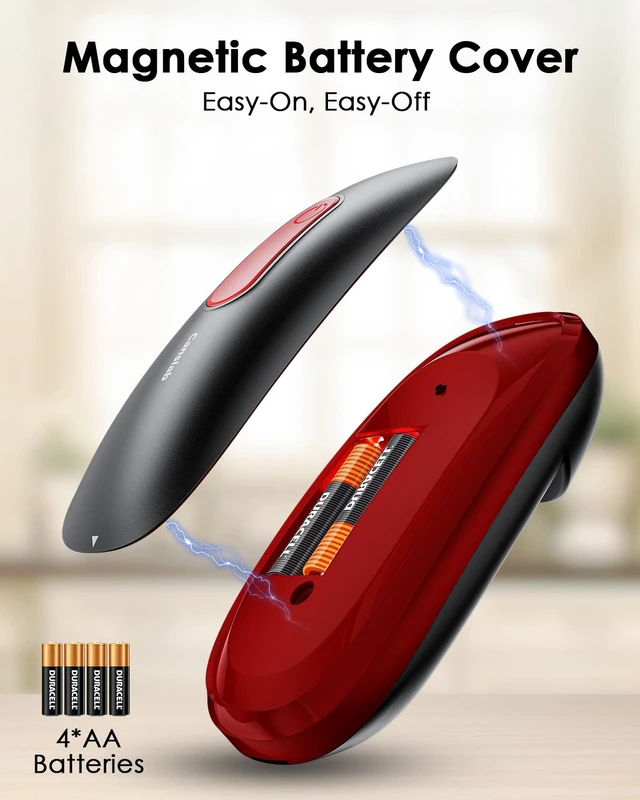 Alt view image 6 of 6 - Core Electric Can Opener_One Touch Auto Stop, 4 AA Battery Powered | Handsfree Smooth Edge Can Openrer for kitchen, Easy for Seniors with Arthritis, Food Safe, for Small / Large Cans, Black Red