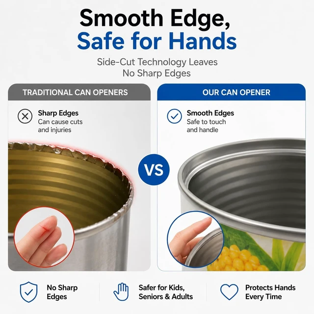 Alt view image 4 of 7 - Electric Can Opener for Seniors, One-Touch Battery Operated, Smooth Edges | Fits most round cans with hands-free operation. Easy for seniors and people with arthritis or limited hand strength.black