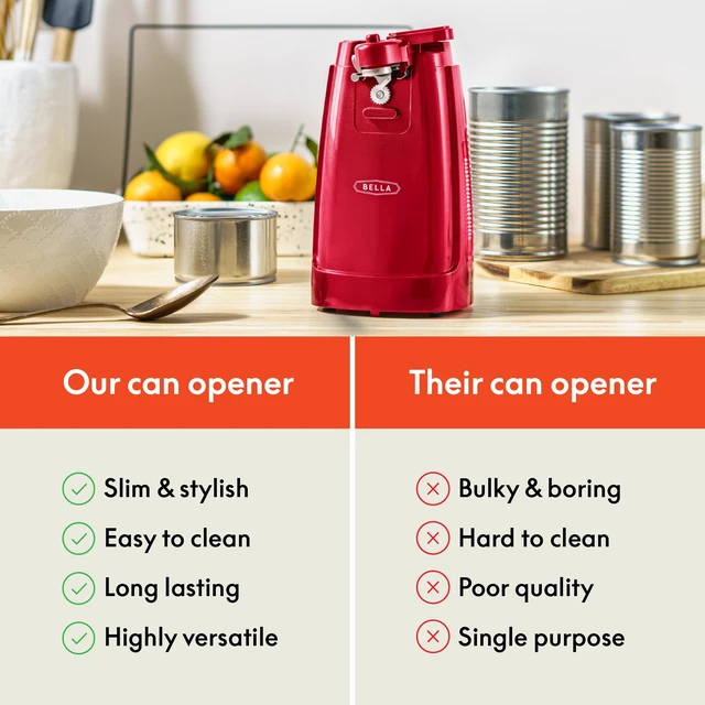 Alt view image 7 of 7 - Electric Can Opener and Knife Sharpener, Red