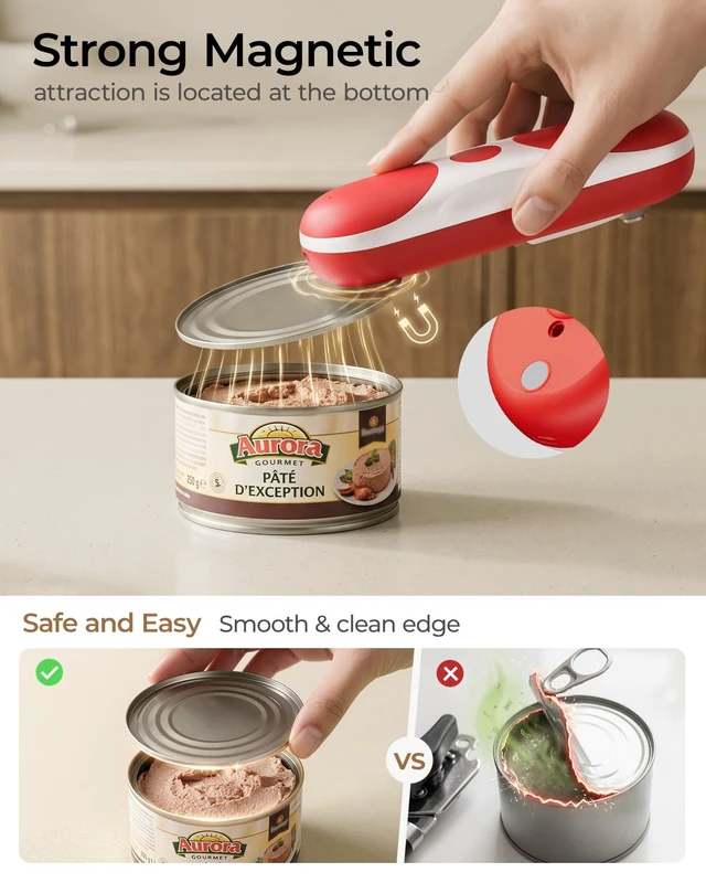 Alt view image 5 of 7 - Electric Can Opener for Seniors | One-Touch Automatic, USB Rechargeable, Cordless Battery Powered, Side Cut, Smooth Edge, Handsfree, for Any Size Cans