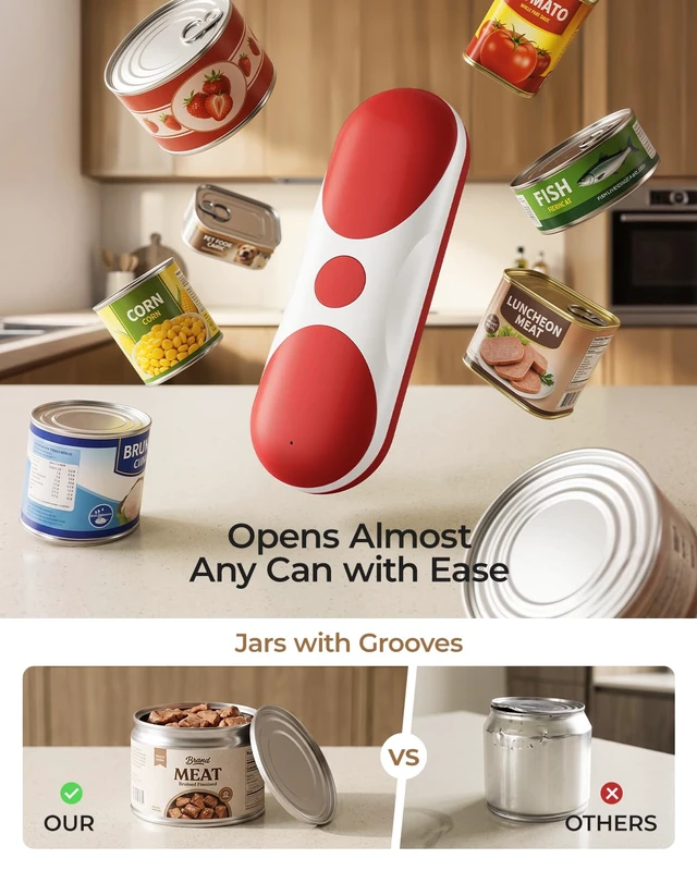 Alt view image 7 of 7 - Electric Can Opener for Seniors | One-Touch Automatic, USB Rechargeable, Cordless Battery Powered, Side Cut, Smooth Edge, Handsfree, for Any Size Cans