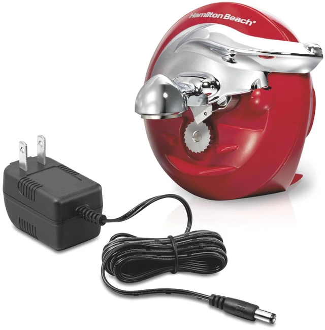 Main image of Walk 'n Cut Electric Can Opener for Kitchen, Use On Any Size, Automatic and Hand-Free, Cordless & Rechargeable, Easy Clean Removable Blade, Red (76506)