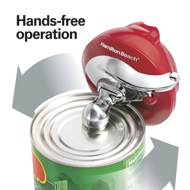 Alt view image 3 of 7 - Walk 'n Cut Electric Can Opener for Kitchen, Use On Any Size, Automatic and Hand-Free, Cordless & Rechargeable, Easy Clean Removable Blade, Red (76506)