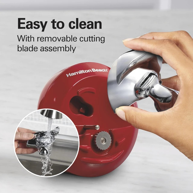 Alt view image 4 of 7 - Walk 'n Cut Electric Can Opener for Kitchen, Use On Any Size, Automatic and Hand-Free, Cordless & Rechargeable, Easy Clean Removable Blade, Red (76506)