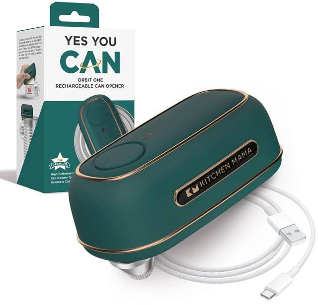 Main image of Orbit One Rechargeable Electric Can Opener, Royal Emerald | Hands-free, USB-C Charging, Automatic Stop, Smooth Edge