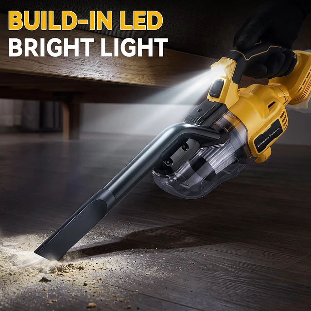 Alt view image 4 of 7 - Cordless Handheld Vacuum Compatible with Dewalt 20V Battery (Battery Not Included), 400W Strong Suction 5-in-1 Portable Vacuum Cleaner with LED Light and 2 HEPA Filters for Car Garage Home Pet Hair