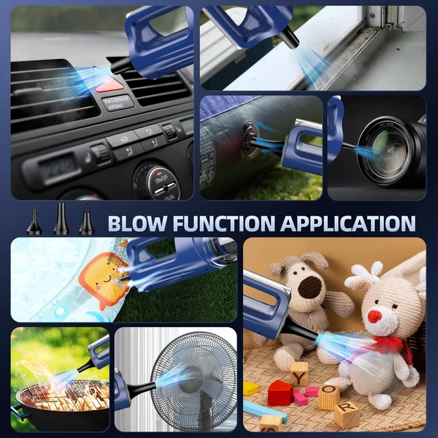 Alt view image 5 of 7 - Car Vacuum Cleaner High Power, 18000Pa 2 in 1 Vacuum Cleaner&Air Duster, 130W Brushless Motor Handheld Vacuum Cordless with 7800mAh Battery, LED Light, Multi-Nozzles for Car, Home, Office, Pet