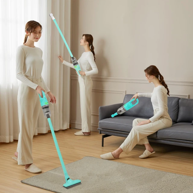 Alt view image 7 of 7 - Handheld Vacuum Cleaner,6 in 1 Cordless Stick Vacuum Cleaner(Green) | Ideal for Carpet, Hardwood Floor, Car, Lightweight Body, Battery Recharge, Portable & Compant, 180° Rotatable Brush