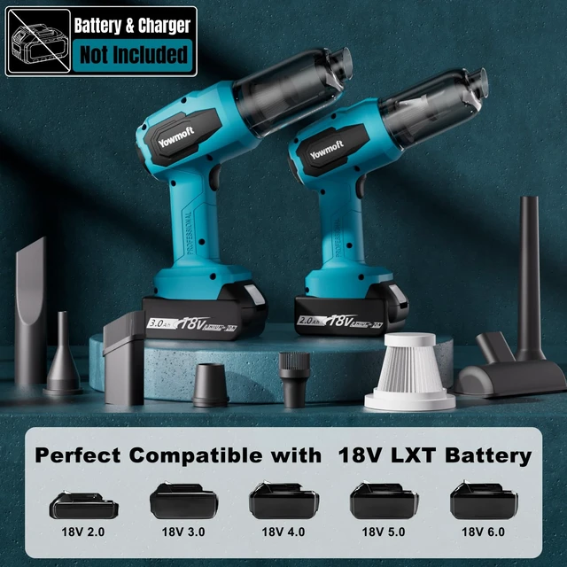 Alt view image 4 of 7 - 3 in 1 Handheld Car Vacuum Compatible with Makita 18V Battery with 21000pa Strong Suction, Handheld Vacuum Cordless & Blower with 200W Brushless Motor, Mini Vacuum Cleaner for Car, Home (No Battery)