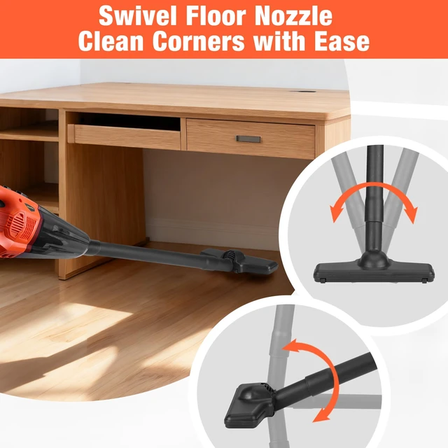 Alt view image 4 of 7 - Cordless Handheld Vacuum with 20V Rechargeable Battery | Portable, Large Dustbin, Powerful Battery, Separate Charge, Dry/Wet Suction, Multi-Nozzles, Car, Home, Pet Hair Cleaning