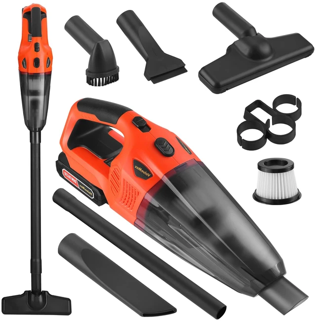 Main image of Cordless Handheld Vacuum with 20V Rechargeable Battery | Portable, Large Dustbin, Powerful Battery, Separate Charge, Dry/Wet Suction, Multi-Nozzles, Car, Home, Pet Hair Cleaning
