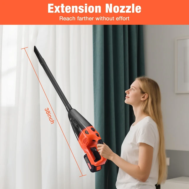 Alt view image 5 of 7 - Cordless Handheld Vacuum with 20V Rechargeable Battery | Portable, Large Dustbin, Powerful Battery, Separate Charge, Dry/Wet Suction, Multi-Nozzles, Car, Home, Pet Hair Cleaning
