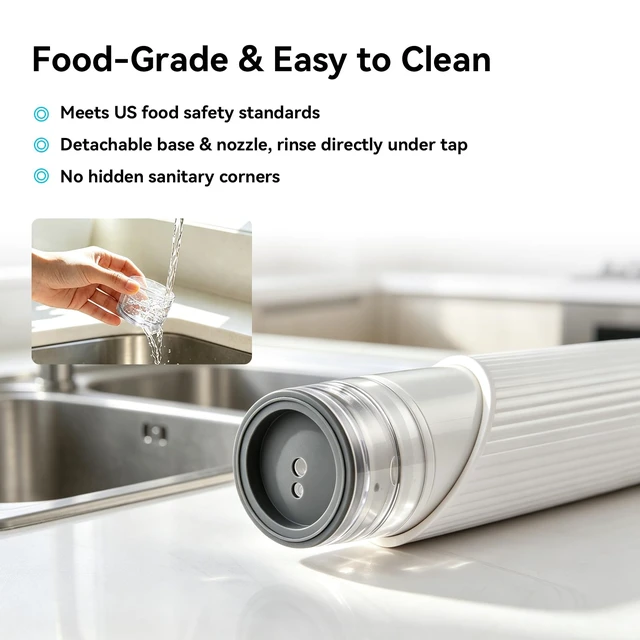 Alt view image 6 of 7 - Compact Handheld Vacuum Sealer for Food with 30 Reusable Bags | Powerful 60 kPa suction, Keeps food fresh up to 6X longer, Cordless handheld design, Ideal for meal prep and food storage