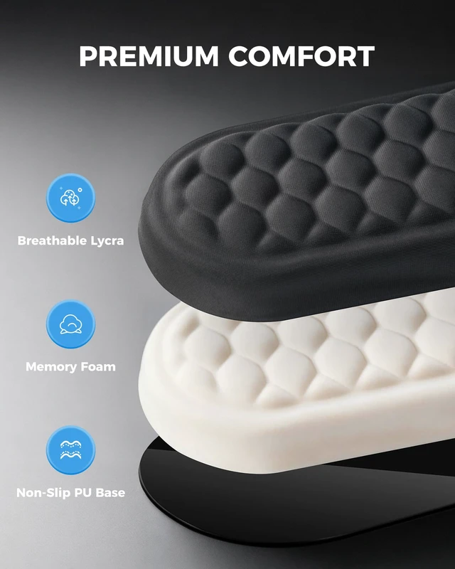 Alt view image 4 of 7 - Keyboard Wrist Rest, Ergonomic Memory Foam Wrist Support,Black | 3D Textured Lycra Surface, Premium memory foam, Non-slip PU base, Elbow and forearm support, Comfortable for work and gaming