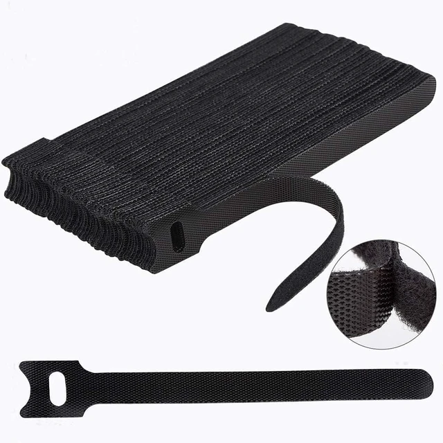 Main image of 50 PCS 6 Inches Reusable Cable Ties, Adjustable Cord Straps Wire Organizer Cord Wrap and Hook Loop Cable Management