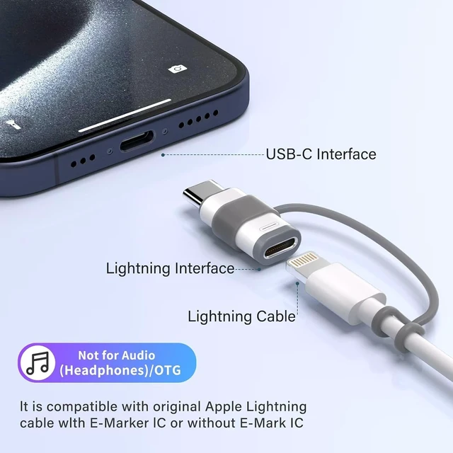 Alt view image 5 of 7 - 4 Pack Lightning to USB C Adapter for iPhone 15/16/17/18 Pro/18 Pro Max,for iPhone 18/17/16 Charger,18/17/16 Accessories,Fast Charging & Data Transfer,USB C Charger Cable,Not for Audio/OTG