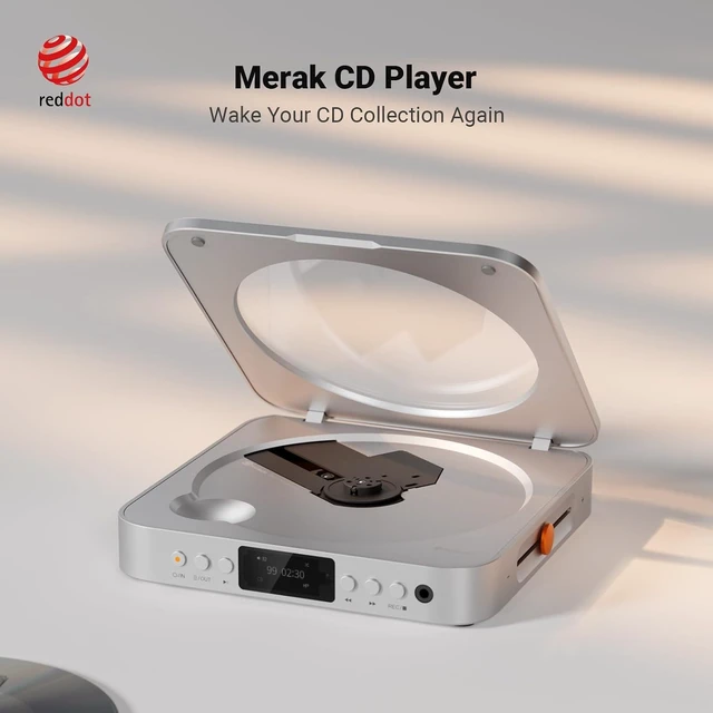 Alt view image 2 of 7 - Fosi Audio Merak CD Player Portable Home Audio Desktop HiFi Without Speaker, CD Ripping, Remote Control, OLED Display, USB-A, 3.5mm Headphone Jack, LINE, OPT, 12V Trigger, DC 5V / 2A