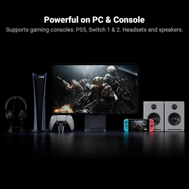 Alt view image 4 of 7 - Fosi Audio C3 Gaming DAC Amp for PC, USB Headphone Amplifier with 7.1 Surround Sound, Desktop Volume Control, Footstep Enhancement, Compatible with PS5, Switch, Laptop, Headset for FPS
