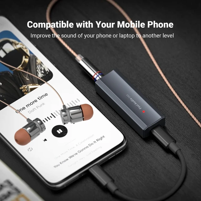 Alt view image 5 of 7 - Fosi Audio DS2 USB C to AUX Headphone Amp DAC Dongle 3.5mm Jack Audio Portable Amplifier Dual Output DSD256 4.4mm Balanced High Resolution CS43131 for iPhone 15 Pro Max Plus iPad Android Phone
